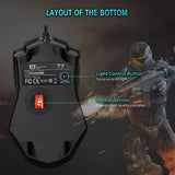 Dacoity - Ratón para juegos con cable, ratón para juegos de PC Gamer Mouse RGB LED 7200 DPI 7 botones programables Plug Play  - Negro