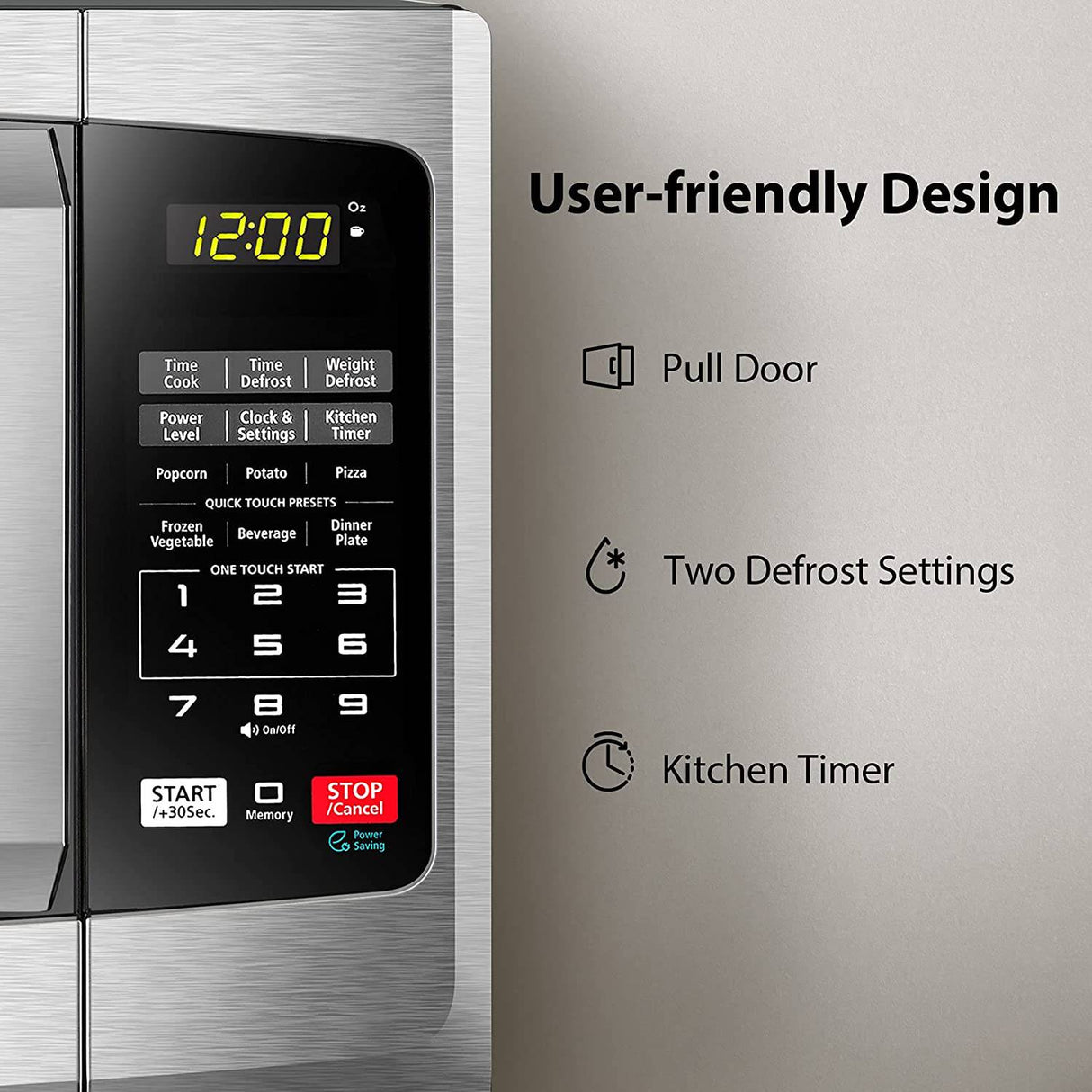 Toshiba - Horno de microondas EM925A5A-SS con modo ECO de encendido/apagado de sonido e iluminación LED, 0.9 Cu. pies/900 W, acero inoxidable - DIGVICE MX