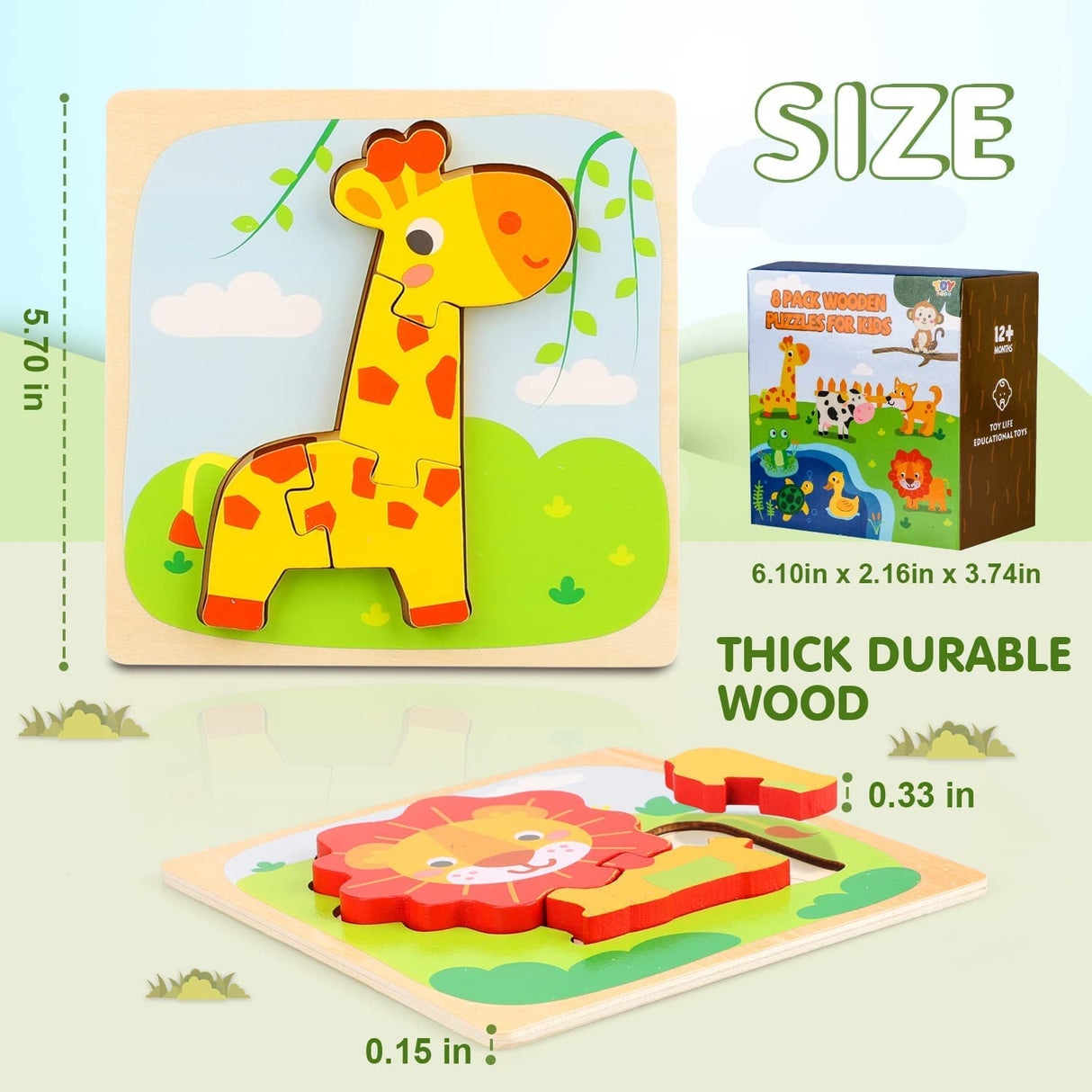 TOY Life Rompecabezas de madera para niños pequeños - ZS01004