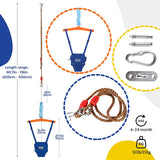 FUNLIO Puente para bebé con gancho de techo para 6-24 meses, puente para puerta de bebé para juegos en interiores/exteriores, puerta de puente para bebé con cadena ajustable, fácil de montar y almacenar (con gancho de techo) - DIGVICE MX