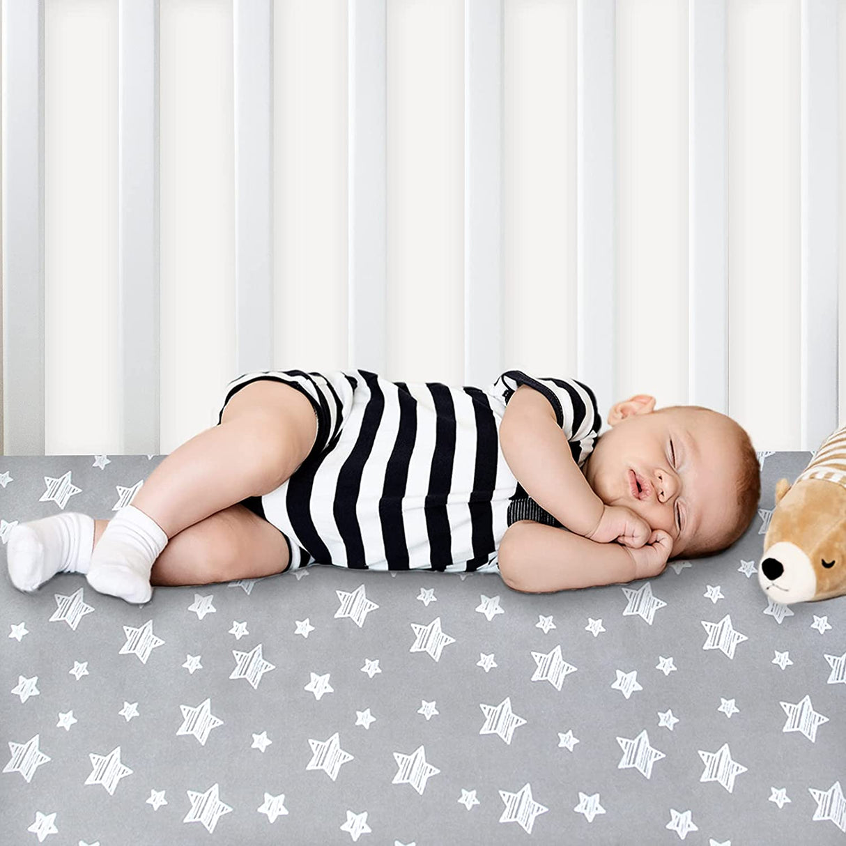 MOONSEA -  paquete de 2 sábanas para minicuna, sábana bajera elástica Pack n Play Playard, compatible con Graco Pack n Play, material suave y transpirable, estrellas y conejito - DIGVICE MX