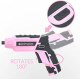 Bielmeier Pink Destornillador eléctrico Kit 5N.m, 4V Batería de iones de litio Destornillador inalámbrico Recargable con luz LED y cable de carga USB, 27 piezas Accesorios - DIGVICE MX