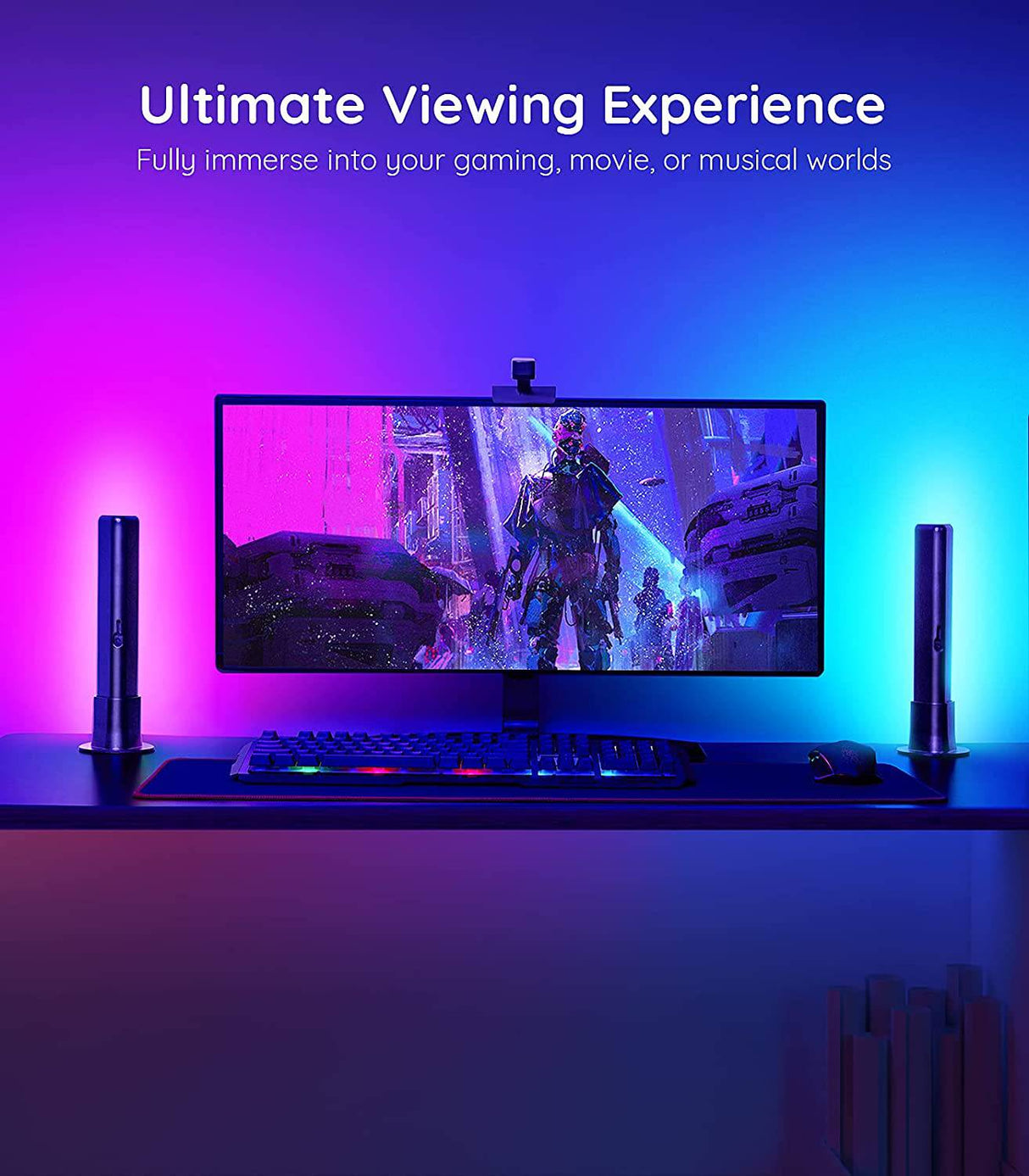 Govee LED Smart Light Bars con cámara, RGBIC Smart Backlights, Music Sync Kit funciona con Alexa y Google Assistant, 23 modos preestablecidos DreamView LED Play Light Bar para juegos de 27-45 pulgadas, PC, TV, habitación - DIGVICE MX