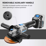 DEKOPRO Herramienta de amoladora angular, almohadilla de 4-1/2"/5",  inalámbrica de 20 V con batería y cargador de 4,0 Ah, motor sin escobillas de 3000/8500 RPM, 2 ruedas de molienda y corte, herramienta de batería para madera de metal - DIGVICE MX