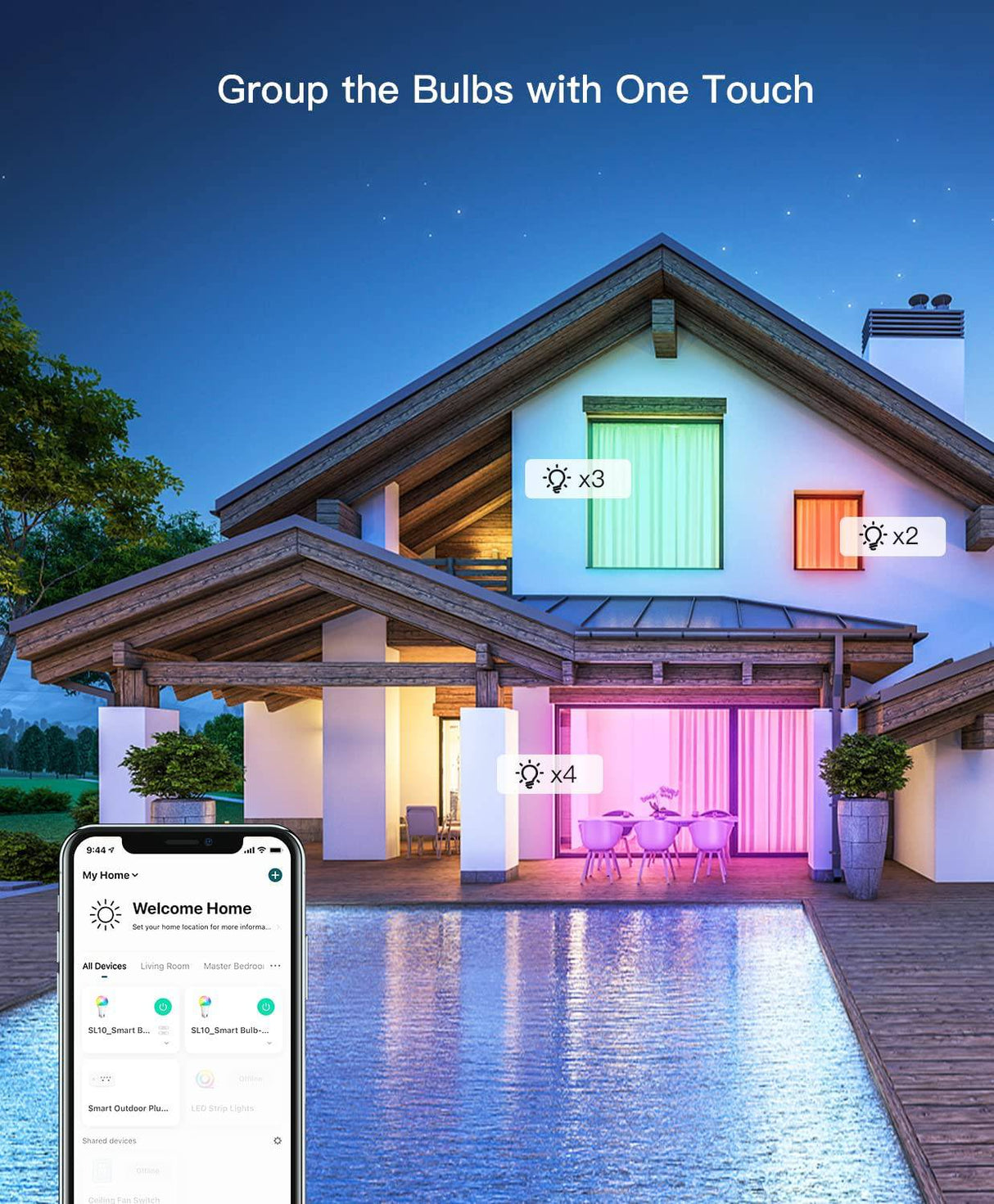 TREATLIFE - Paquete de 4 bombillas inteligentes, TREATLIFE 2,4 GHz sincronización de música que cambia de color, funciona con Alexa Google Home, A19 E26 bombilla LED regulable 9 W 800 lúmenes para decoración de fiestas, iluminación inteligente del hogar - DIGVICE MX