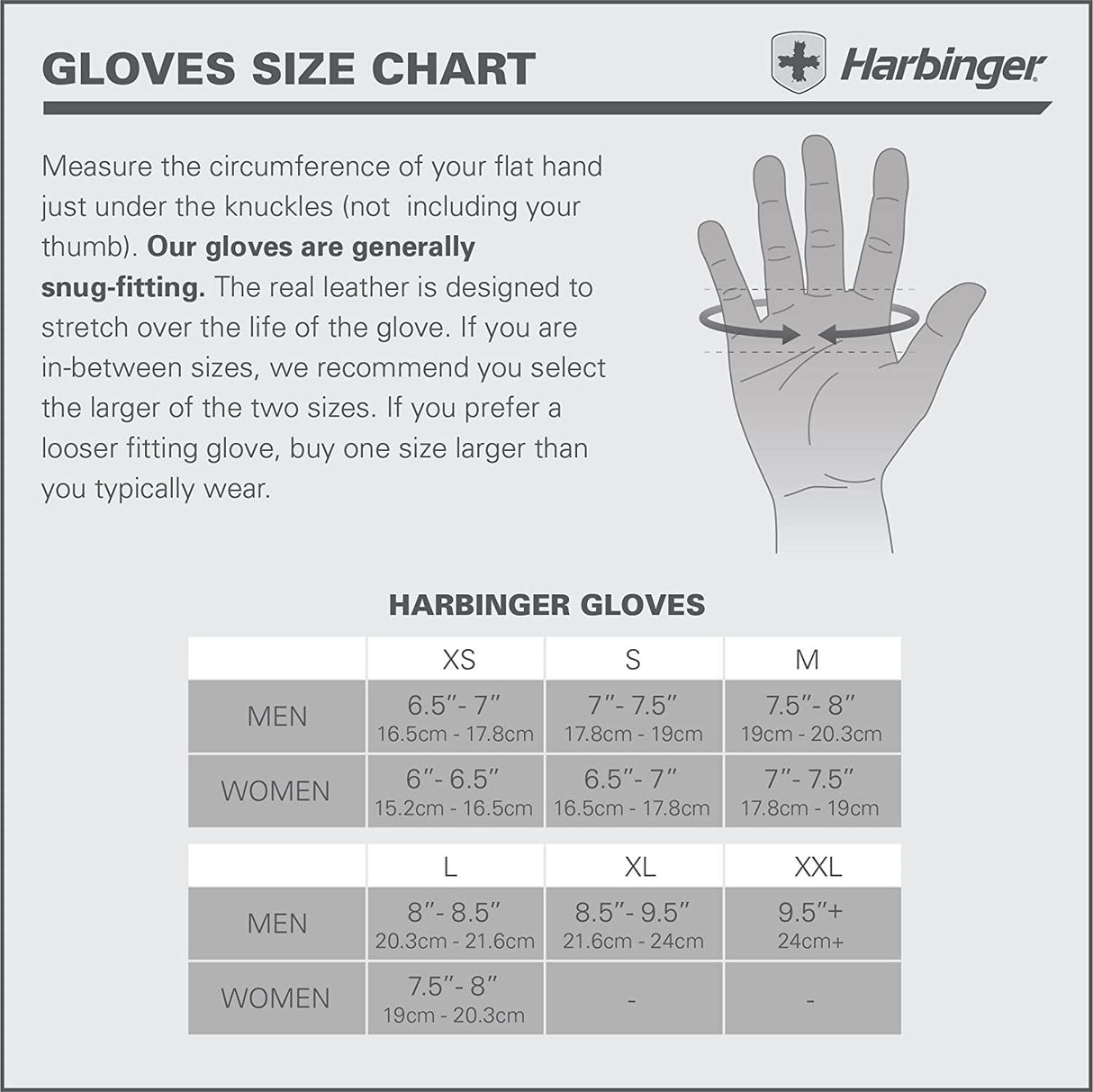 Harbinger Power - Guantes de levantamiento de pesas para mujer con malla elástica y palma de piel (1 par)
