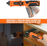ENERTWIST Destornillador inalámbrico, 8 V máx. 10 Nm, juego recargable con 82 kit de accesorios y cargador en estuche de transporte, 21+1 Cluth, mango de doble posición, luz LED, ET-CS-8 - DIGVICE MX