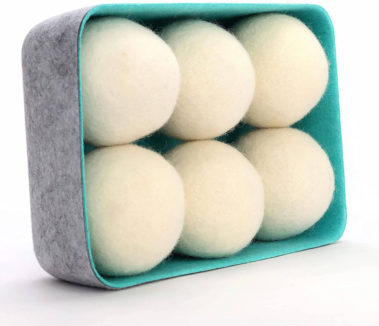 TALEVT - Bolas para secadora de lana orgánica 100 % natural, paquete de 6, bolas para secadora reutilizables, para acelerar el secado, sin químicos, reduce las arrugas y la adherencia estática, caja de almacenamiento de fieltro, suaviza el paño... - DIGVICE MX