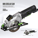 Sierra circular GALAX PRO 4Amp 3500 RPM con guía láser, máx. Profundidad de corte 1-11/16"(90°), 1-1/8"(45°)Sierra compacta con hoja TCT de 4-1/2" 24T, adaptador de vacío, llave para hoja y guía de corte al hilo - DIGVICE MX