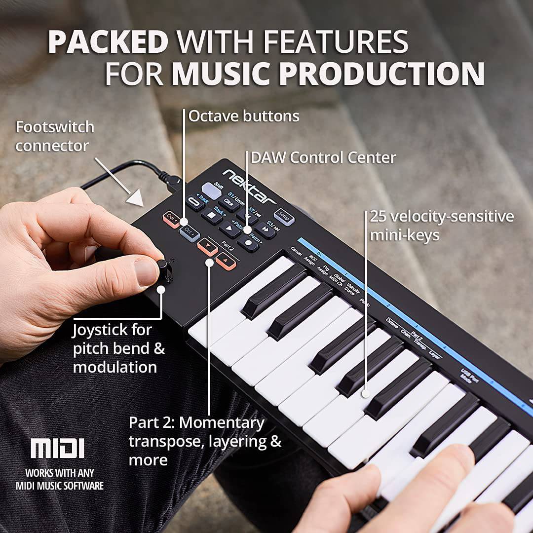 Nektar Impact GX Mini - Teclado controlador USB MIDI con integración Nektar DAW