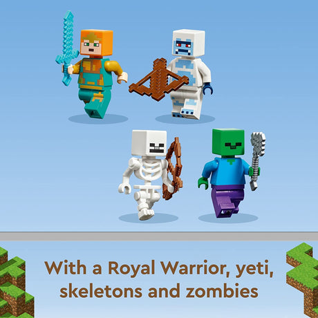 LEGO Minecraft The Ice Castle 21186 Juego de juguetes de construcción para niños, niñas y niños a partir de 8 años (499 piezas), multicolor