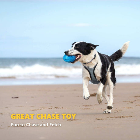 EASTBLUE Juguetes para perros chirriantes para masticadores agresivos: pelota de goma para masticar cachorros con chirriador, juguete para mascotas casi indestructible y duradero para razas medianas y grandes... - DIGVICE MX