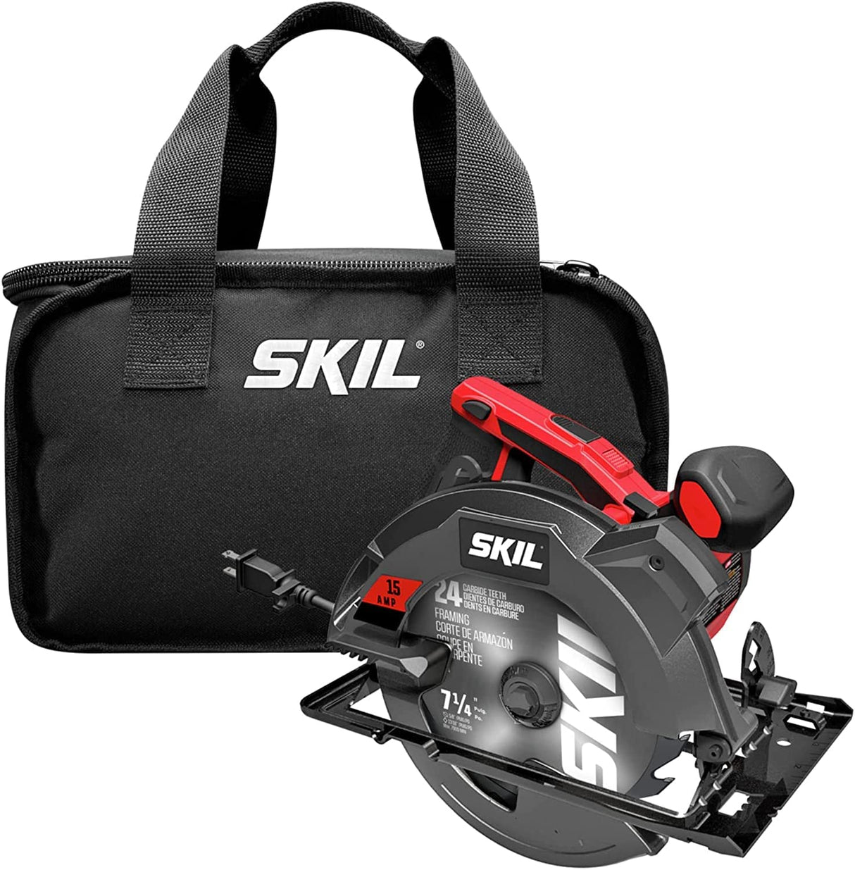 Sierra circular SKIL de 15 amperios y 7-1/4 pulgadas con guía láser de un solo haz - 5280-01 - DIGVICE MX