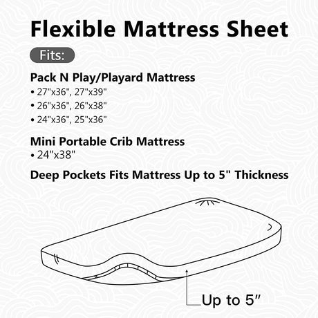 TILLYOU - Juego de 2 sábanas para minicuna, sábana bajera ajustable para minicuna portátil de punto jersey elástico, patio de juegos, parque infantil, sábana de cama para niños y niñas, morado y rosa melocotón - DIGVICE MX