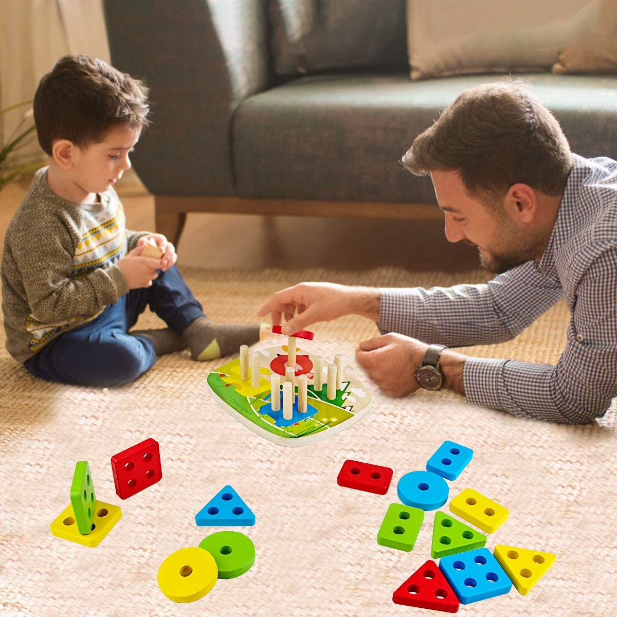 Dreampark Juguetes educativos bloques geométricos para niños y niñas 418