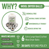 Wooly Heroes Bolas para secadora - 100 % lana orgánica - Sostenible y respetuosa con el medio ambiente - Seca 1000 cargas - DIGVICE MX