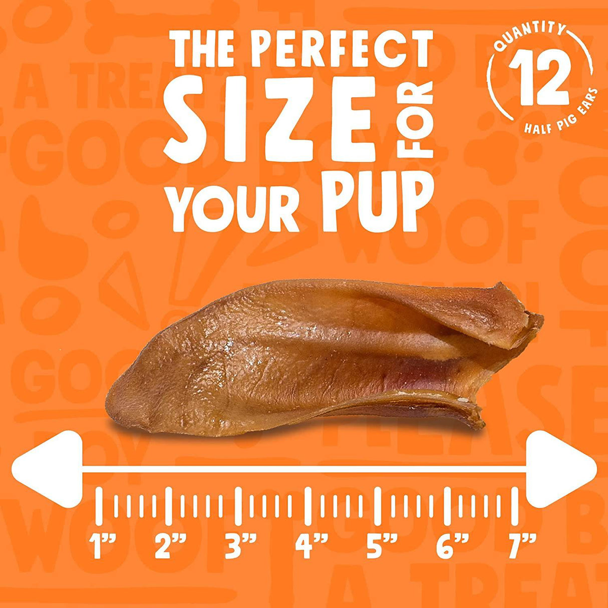 JollyBarks  - Orejas de cerdo para perros de 6 pulgadas, de un solo ingrediente natural de primera calidad, alimentado con hierba, sin OMG, de 6 pulgadas para cachorros, masticables para perros (paquete de 12) - DIGVICE MX