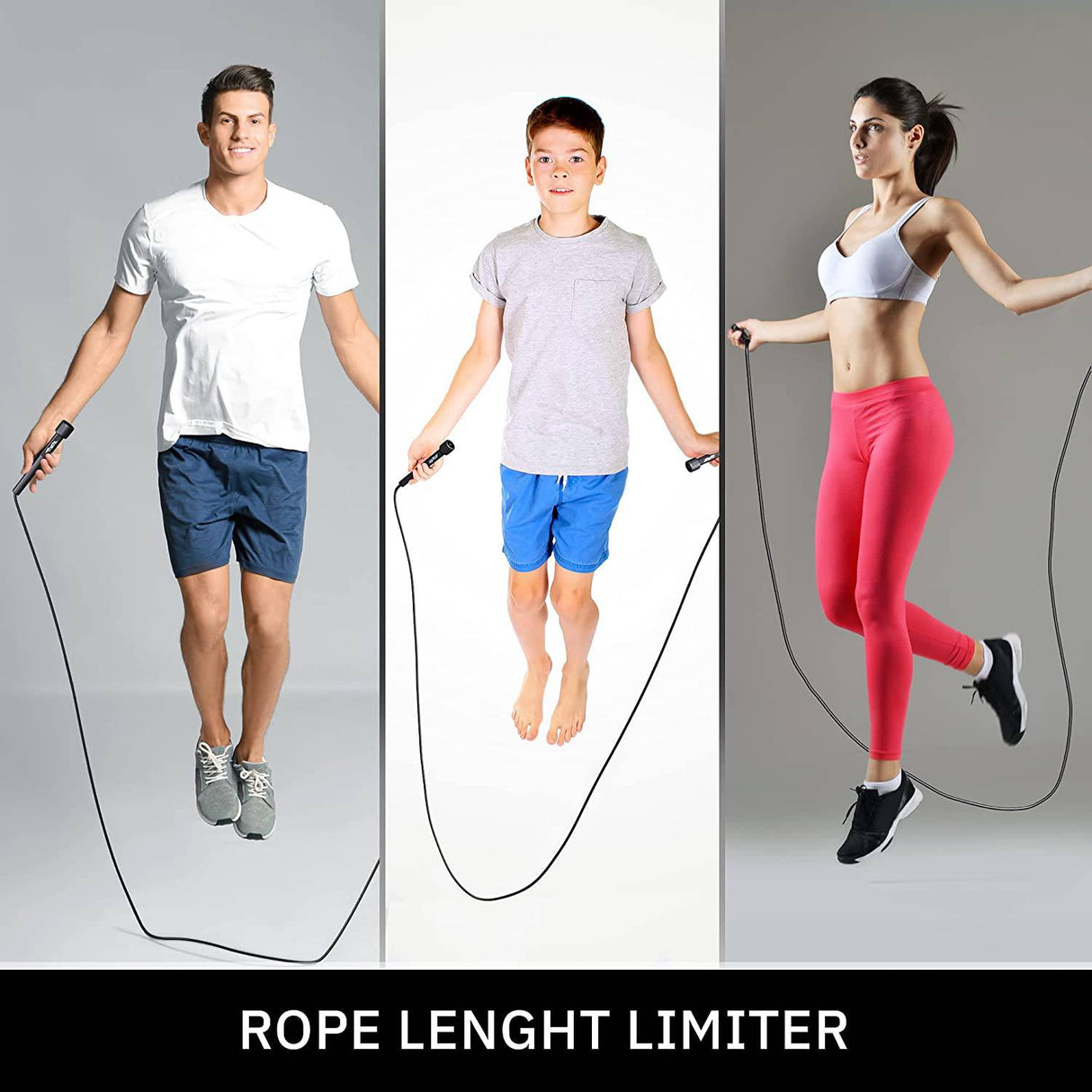 STARFIT  - Cuerda de saltar ligera para fitness y ejercicio, cuerdas de saltar ajustables con asas de plástico