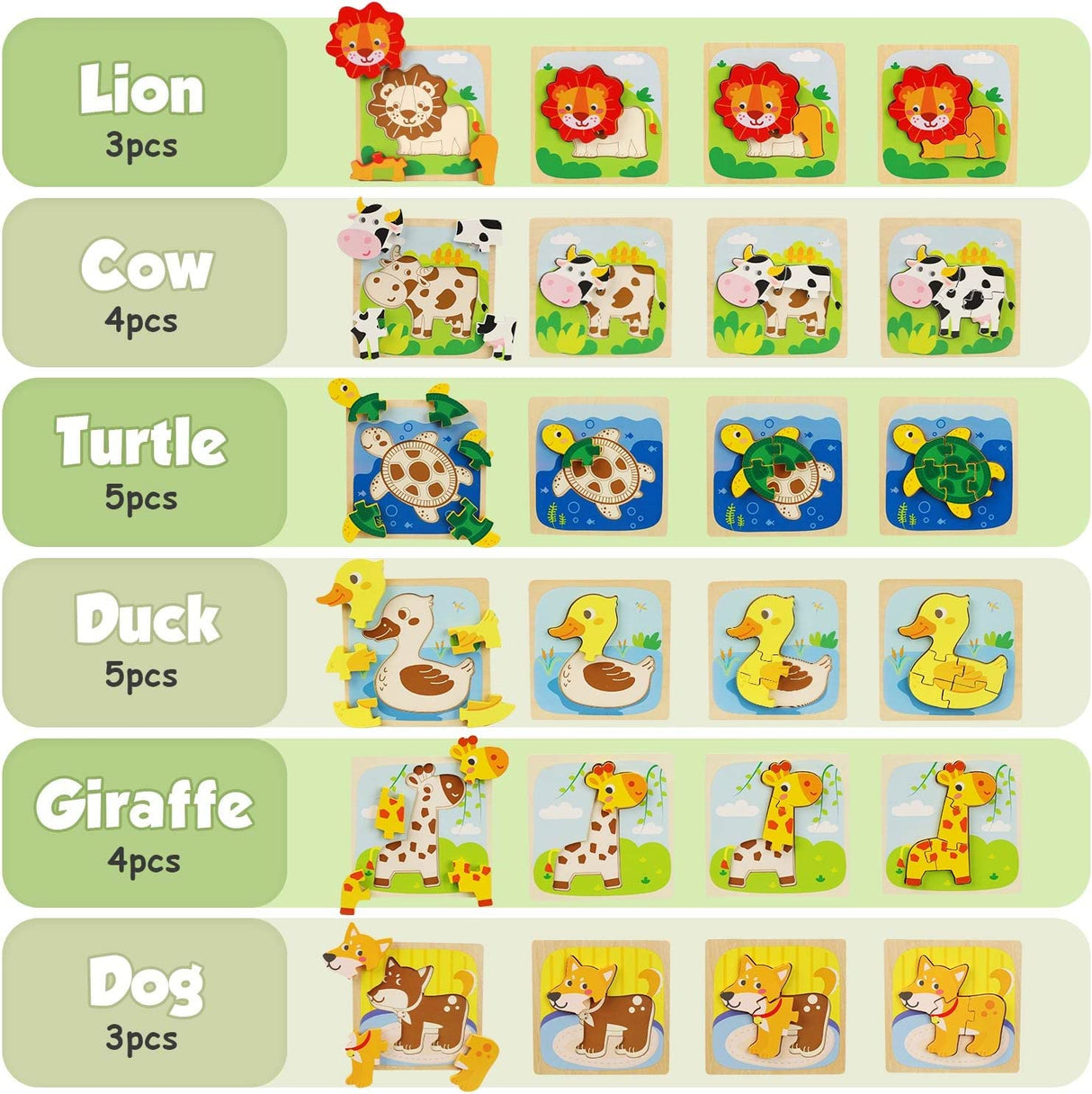 TOY Life Rompecabezas de madera para niños pequeños - ZS01004