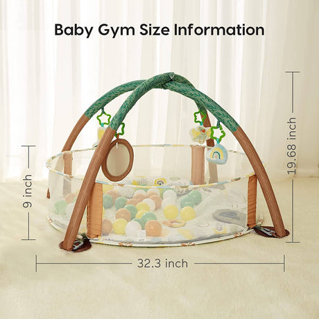 Lupantte Gimnasio de juegos para bebés 4 en 1, hoyo de pelota con alfombrilla de tiempo de barriga antideslizante desmontable con juguetes sensoriales para recién nacidos y niños pequeños para desarrollar motor y cognición, incluye 40 bolas - DIGVICE MX