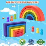 Tiluza - Montessori Juguetes Bloques de madera, apilamiento de construcción para niños pequeños - B09ZQRBRGL