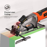 AIOPR 5.8Amp 3500RPM Mini sierra circular sierra compacta con hoja TCT de 4-1/2" 24T (76602) - DIGVICE MX