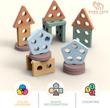 GOPO TOYS Juguetes Montessori Juguetes de clasificación y apilamiento de madera para niños - B09HN4SW88