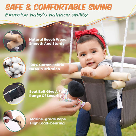 G Taleco Gear - Saltador y columpio para bebé 2 en 1, saltador para bebé para uso en interiores y exteriores, columpio para bebé con soporte plegable, juego de columpio estable para niños pequeños - DIGVICE MX