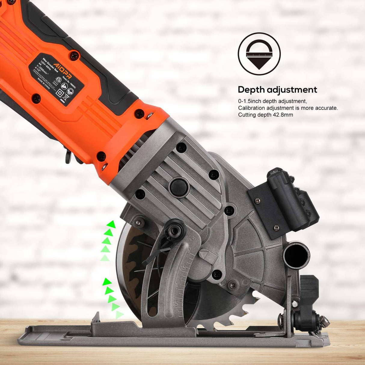 AIOPR 5.8Amp 3500RPM Mini sierra circular sierra compacta con hoja TCT de 4-1/2" 24T (76602) - DIGVICE MX