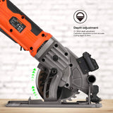 AIOPR 5.8Amp 3500RPM Mini sierra circular sierra compacta con hoja TCT de 4-1/2" 24T (76602) - DIGVICE MX