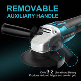 COMOWARE Kit de amoladora angular inalámbrica sin escobillas de 20 V, 4-1/2 pulgadas, herramienta de amoladora angular ligera con batería de iones de litio de 4,0 Ah y cargador rápido, posición ergonómica del botón para reducir la presión de la mano - DIGVICE MX