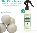 Azuna LaundryFresh Kit de bola para secadora  | Bolas de secadora de lana orgánica para lavandería, suavizante de telas totalmente natural, alternativa a la hoja de secadora | reutilizable y de larga duración | reducir las arrugas - DIGVICE MX