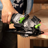 Sierra circular GALAX PRO 4Amp 3500 RPM con guía láser, máx. Profundidad de corte 1-11/16"(90°), 1-1/8"(45°)Sierra compacta con hoja TCT de 4-1/2" 24T, adaptador de vacío, llave para hoja y guía de corte al hilo - DIGVICE MX