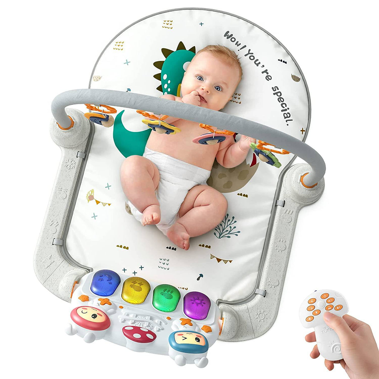 TUMAMA Dinosaur Baby Gym, control remoto Baby Activity Gym Playmats, Kick and Play Piano Baby Play Mat para niños y niñas recién nacidos - DIGVICE MX