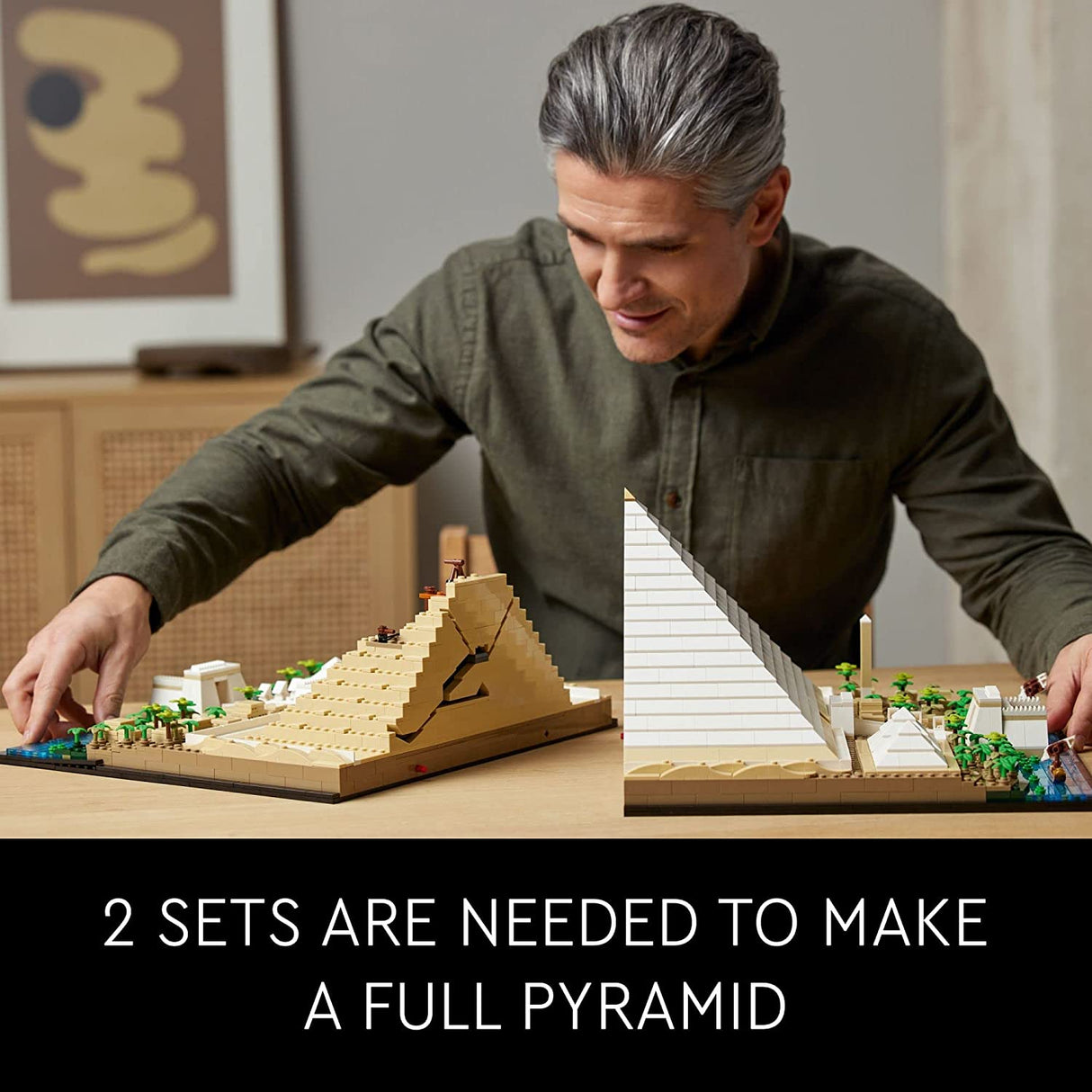 Juego de construcción LEGO Architecture Landmark Collection Gran Pirámide de Giza 21058; Modelo coleccionable para adultos (1476 piezas), 18,9 x 14,88 x 4,41 pulgadas