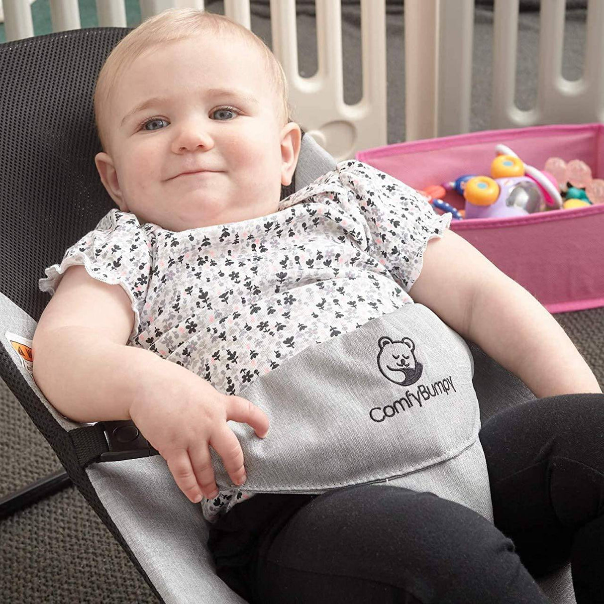 ComfyBumpy - Asiento ergonómico para bebé - Estuche de viaje adicional - Mecedora segura y portátil con posiciones de altura ajustables - Asiento hinchable para dormir para bebés perfecto para bebés recién nacidos - DIGVICE MX