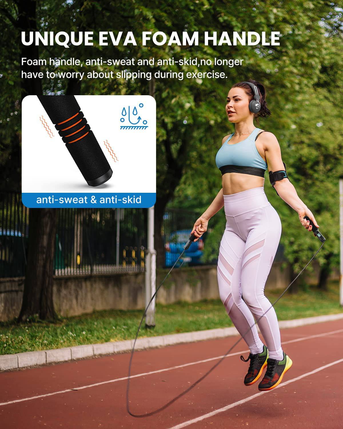 RENPHO - Cuerda de saltar inteligente, cuerda de saltar de fitness con análisis de datos de aplicación, cuerdas de saltar de entrenamiento