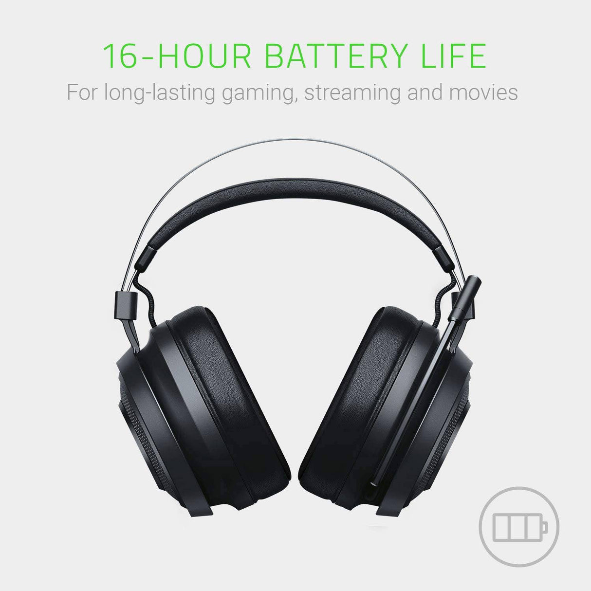 Razer Nari Essential Wireless 7.1 Surround Sound Gaming Headset: THX Spatial Audio - Diadema de ajuste automático y copas giratorias - Ajuste automático - Micrófono plegable - solo para PC, PS4, PS5 - Negro