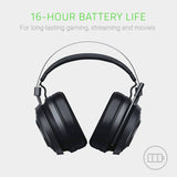 Razer Nari Essential Wireless 7.1 Surround Sound Gaming Headset: THX Spatial Audio - Diadema de ajuste automático y copas giratorias - Ajuste automático - Micrófono plegable - solo para PC, PS4, PS5 - Negro