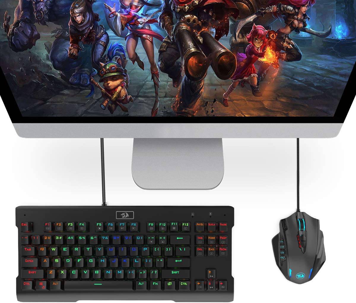 Ratón Redragon M908 Impact RGB LED MMO con botones laterales Ratón óptico para juegos con cable con 12 400 DPI, alta precisión, 20 botones de ratón programables