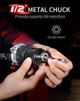 AVID POWER Juego de brocas eléctricas inalámbricas de 20 V con batería y cargador rápido, velocidad variable, ajuste de par 23+1, kit de taladro de accesorios de 23 piezas - DIGVICE MX