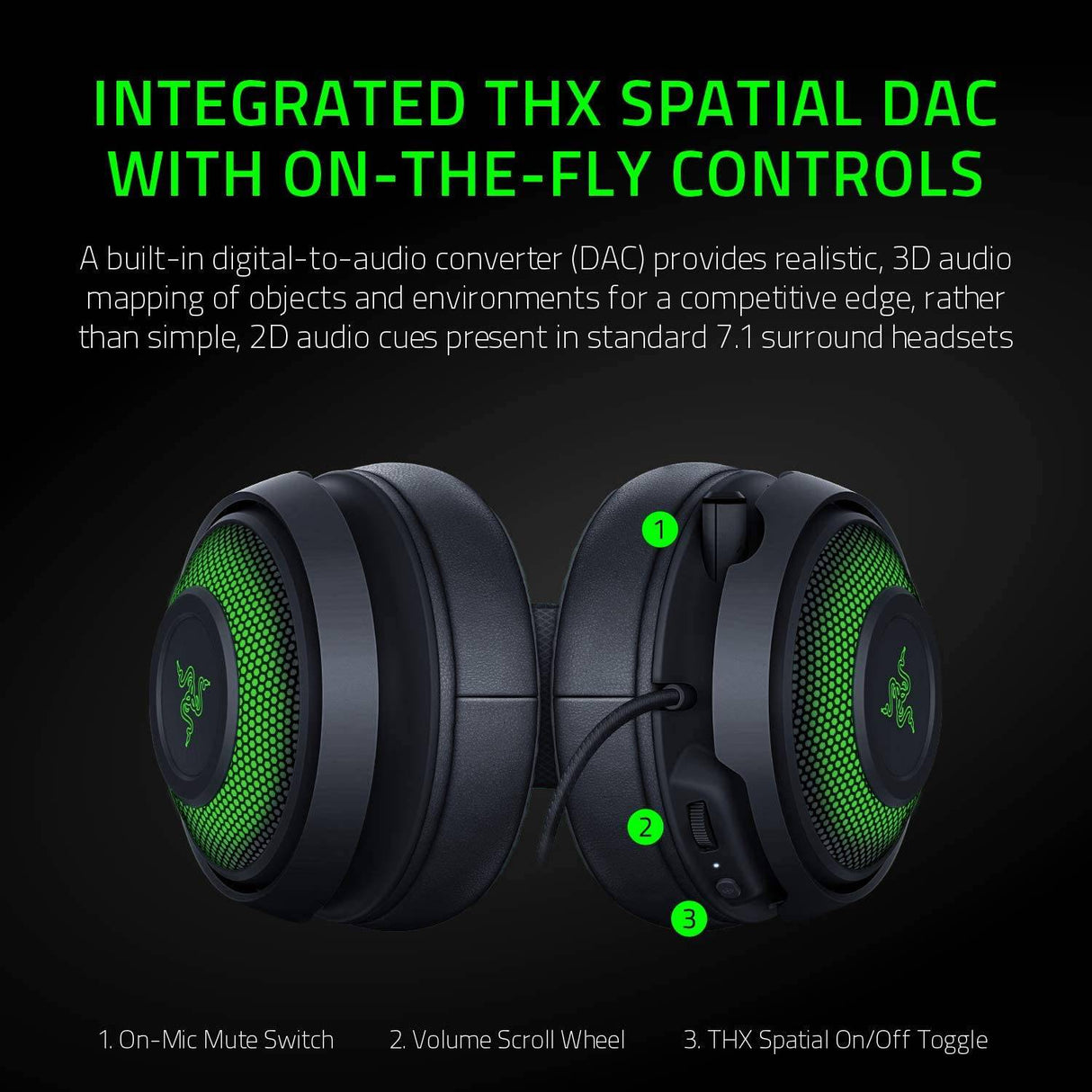 Razer Kraken Ultimate RGB USB Gaming Headset: THX 7.1 Spatial Surround Sound - Chroma RGB Lighting - Micrófono retráctil con cancelación activa de ruido - Marco de aluminio y acero - para PC y Mac - Negro clásico