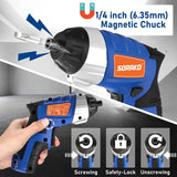 SORAKO Destornillador eléctrico 4V Max, Destornillador inalámbrico 6 Nm, Destornillador eléctrico recargable con luz LED, Pistola atornilladora con 30 PCS Accesorios - DIGVICE MX