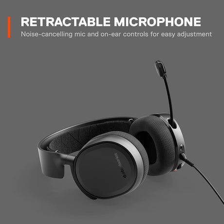 SteelSeries Arctis 3 - Auriculares para juegos para todas las plataformas - para PC, PlayStation 4, Xbox One, Nintendo Switch, VR, Android e iOS - Negro