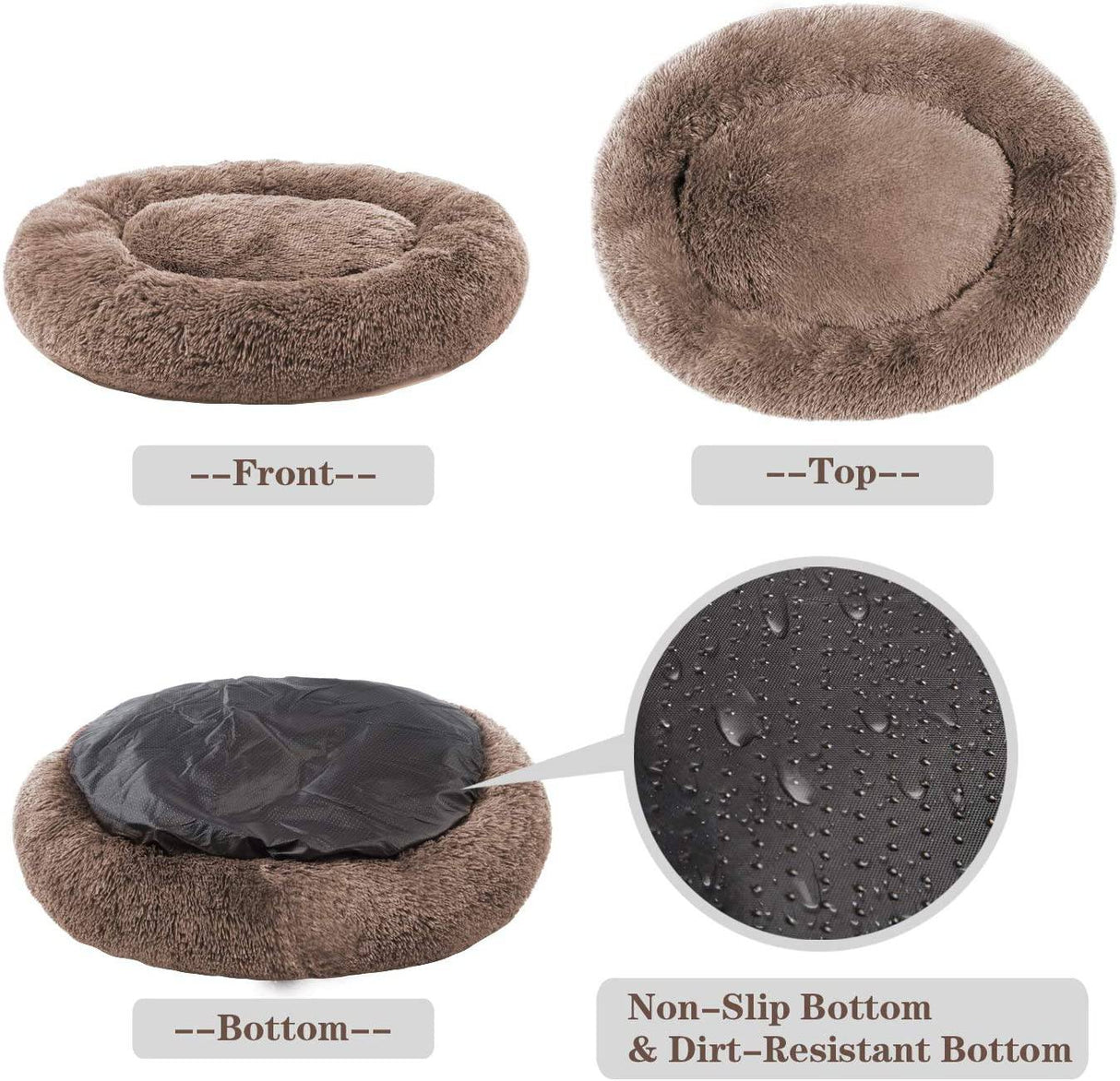 MFOX Calming Dog Bed (XL) para perros medianos y grandes Cama cómoda para mascotas Piel sintética Donut Cuddler Hasta 35 lb - DIGVICE MX