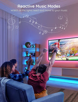 Govee Tira de luces LED que cambian de color de 32.8 pies, luces LED Bluetooth con control de aplicación, control remoto, caja de control, 64 escenas y luces de sincronización de música, 2 rollos de 16.4 pies - DIGVICE MX