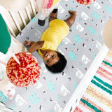 BROLEX - Pack n Play Juego de sábanas ajustables y elásticas, 2 mini sábanas portátiles para cuna, funda de colchón convertible Playard, material ultrasuave, elefante y ballena - DIGVICE MX