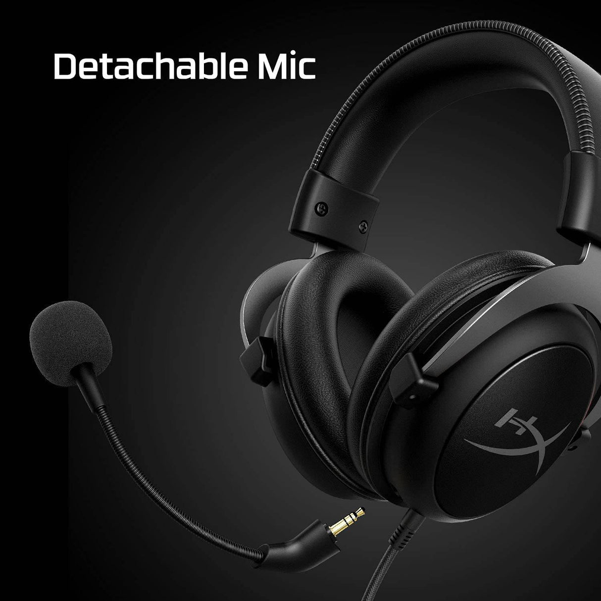 HyperX Cloud II - Auriculares para juegos, sonido envolvente 7.1, almohadillas de espuma viscoelástica, marco de aluminio duradero, micrófono desmontable, funciona con PC, PS5, PS4, Xbox Series X|S, Xbox One - Rojo
