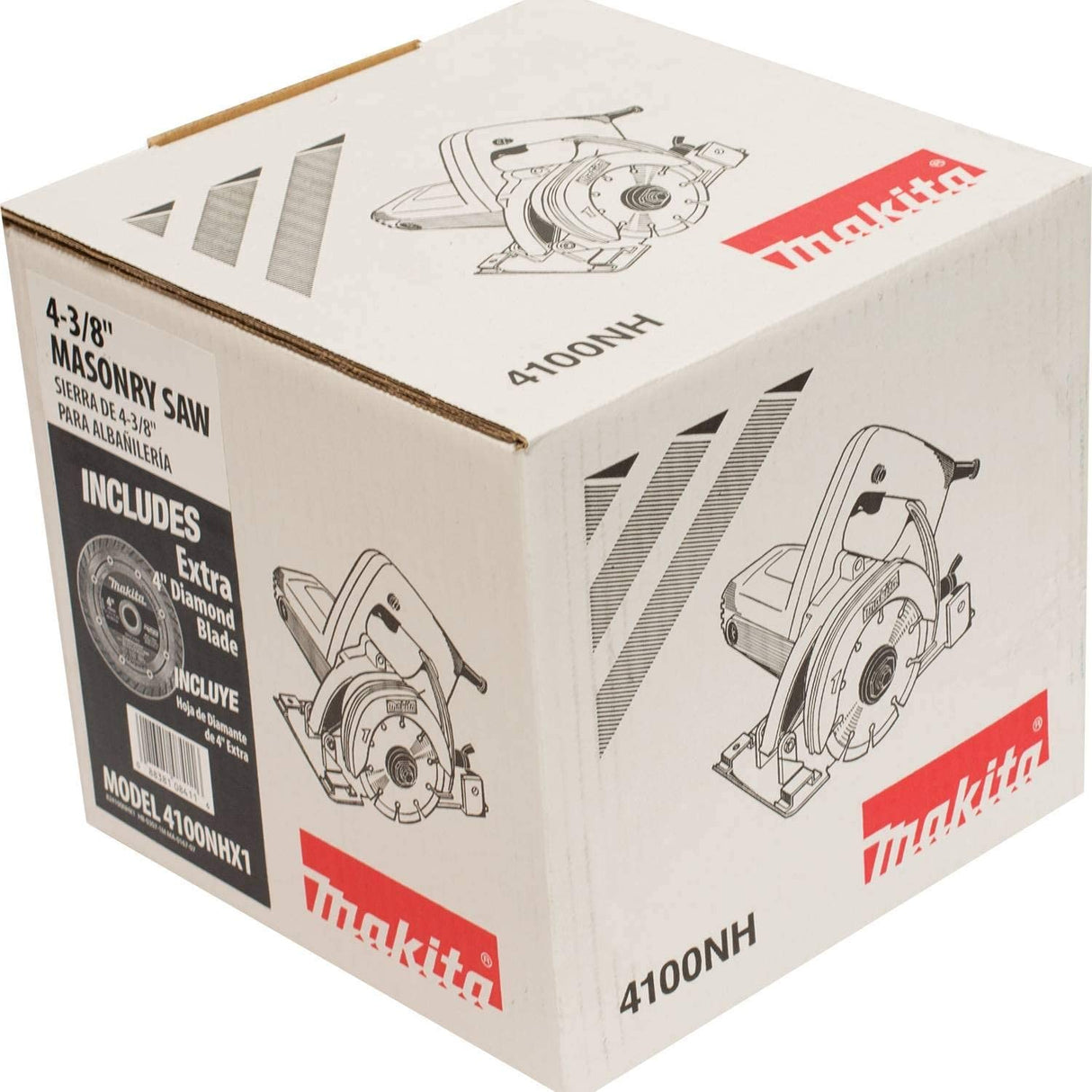 Makita 4100NHX1 Sierra para mampostería de 4-3/8", con hoja de diamante de 4" - DIGVICE MX