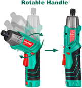 Destornillador inalámbrico 6 N.m, HYCHIKA 4V 2.0Ah Destornillador eléctrico Recargable Pistola y juego de puntas, LED frontal y linterna trasera, Llave de trinquete, Carga de CC con cable USB, 36 piezas Accesorios - DIGVICE MX